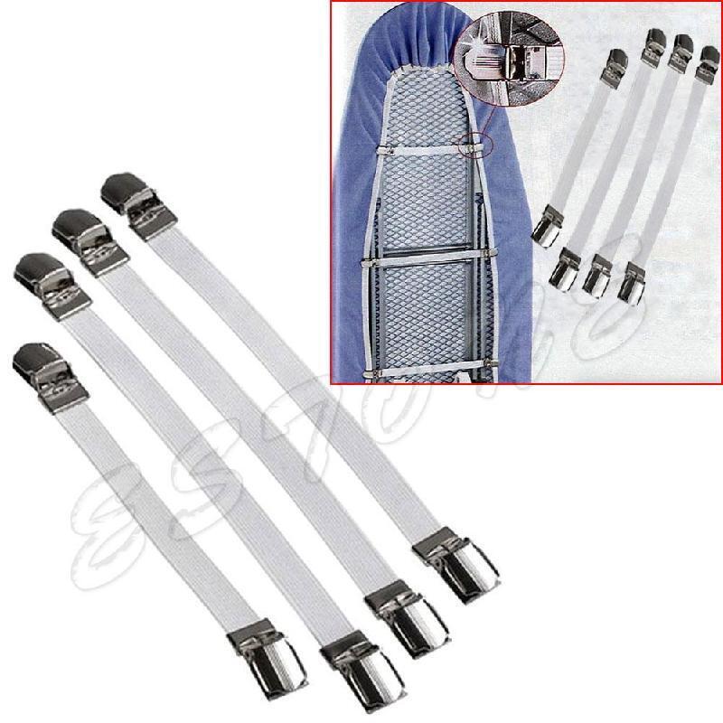 4 Metal Bed Sheet Fasteners Clip Grippers Mattress Strong Elastic Holder New