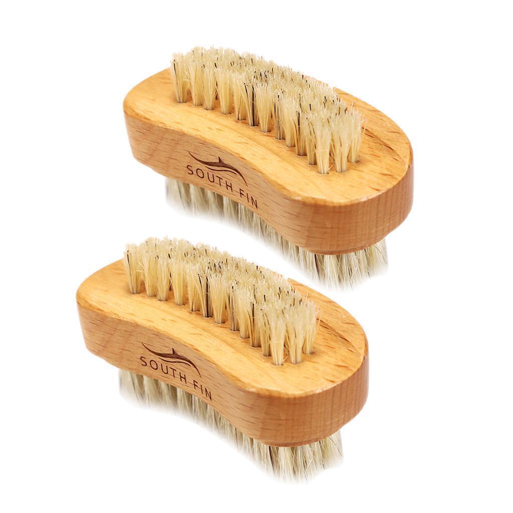 2pcs Wooden Finger Nail Brush Scrub Toenail Scrubbing Cleaning Scrubber