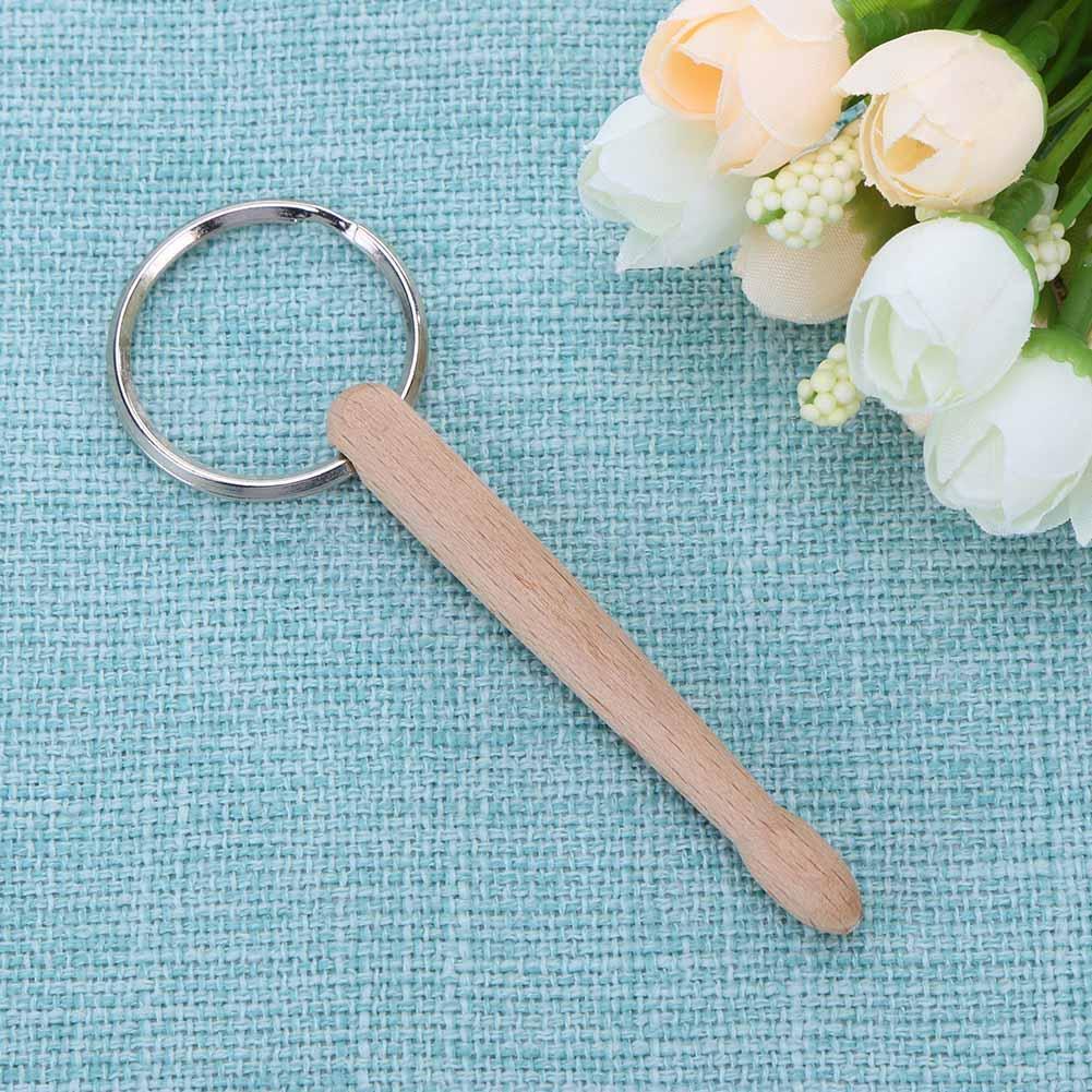 Beech Wood Drumstick Key Ring Mini Multi-functional Drum Stick Key Chain(1)