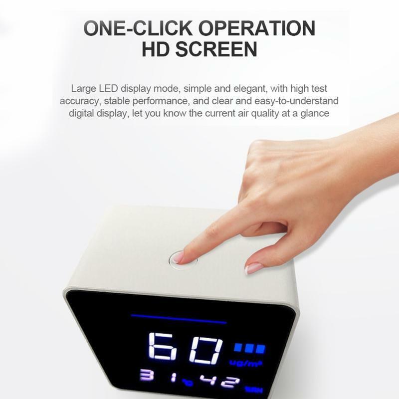 Home Desktop PM2.5 Temperature and Humidity Detector Air Quality Monitor Tester
