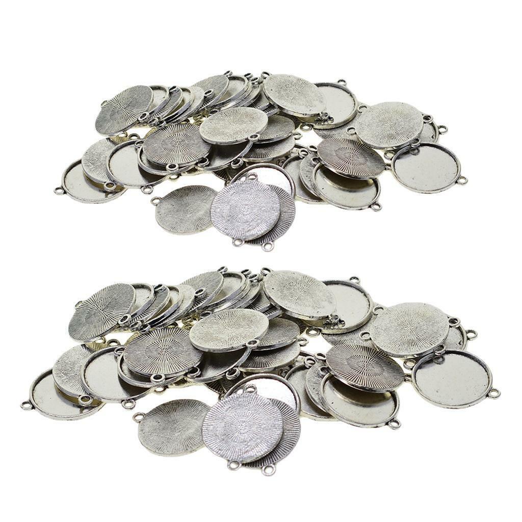100 Pieces Blank Plain Bezel Fit 18mm 20mm Cabochon Trays Pendant Crafting