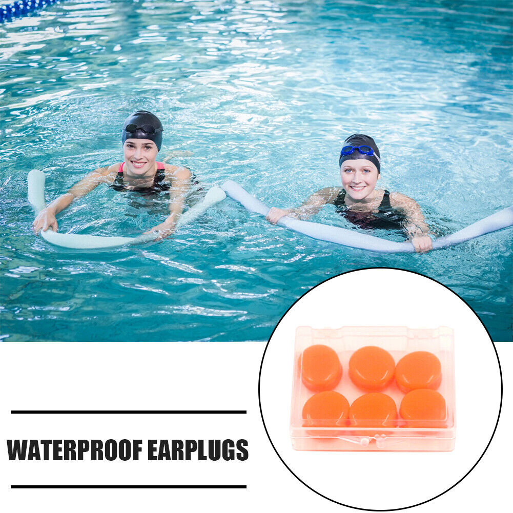 Soft Swimming Earplugs Water Waterproof Silicone Diving Supplies (Orange)