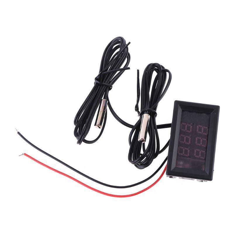 Digital Thermometer LED Display Red+Blue Temperature Sensor Tester Easy to Use