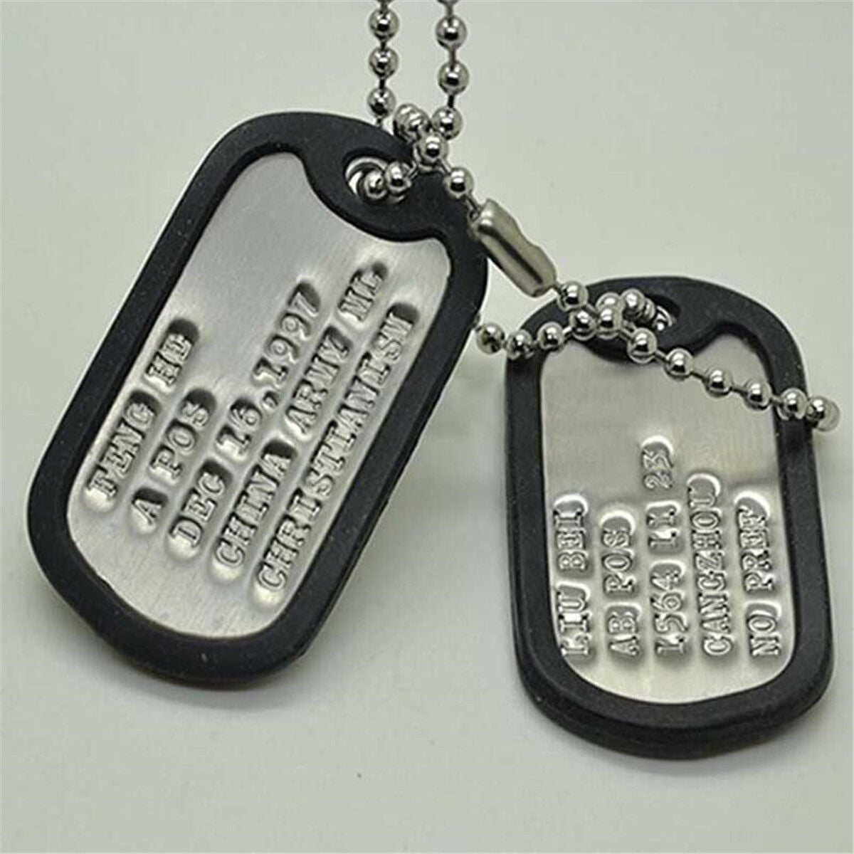 2X Black Silicone Rubber Dog Tag Noise Silencer Bumper Fastener Ring Military