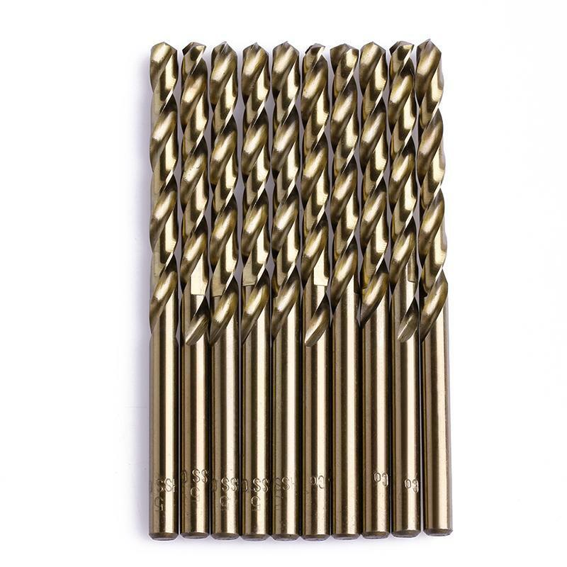 10Pcs 5mm M35 Round Shank HSS-Co Cobalt Twist Drill Spiral Drill Bit