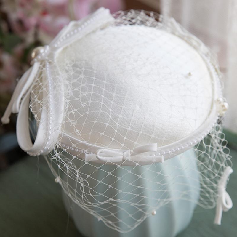 Mini Elegant Veil Fascinator Hats with Bow Short Lace Fit for Women and Girls