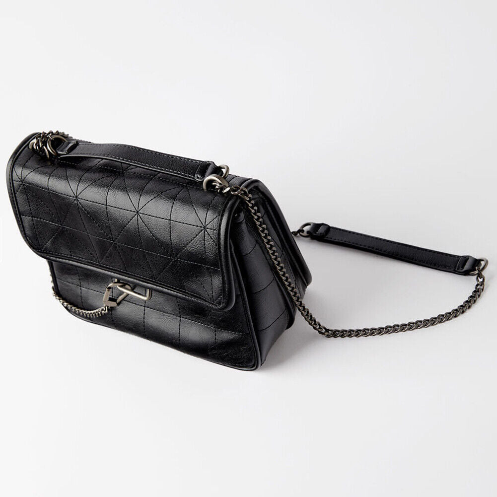 Rhombus Shoulder Messenger Bag Women Korean Fashion Leather Chain Handbag