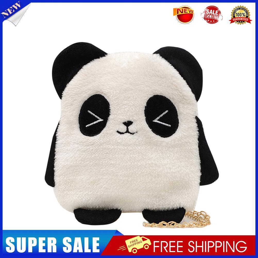 Cute Panda Crossbody Bag Kids Plush Chain Shoulder Bags Small Purse (A)