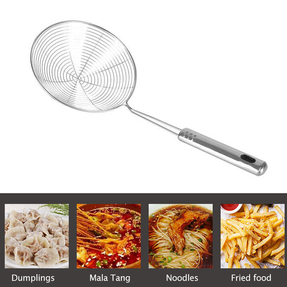 Stainless Steel Skimmer Wire Colander Spicy Noodle Fishing Line Leak Spoon