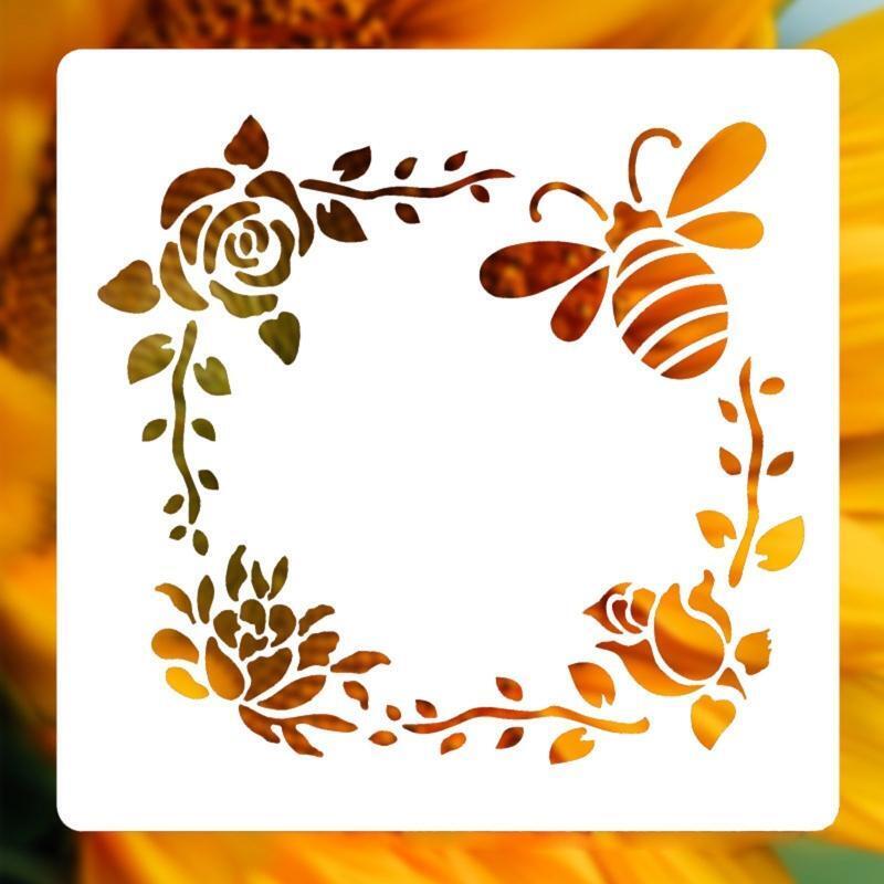 24PCS Sunflower Painting Stencils Set Xmas New Year Decoration Tools Supplies