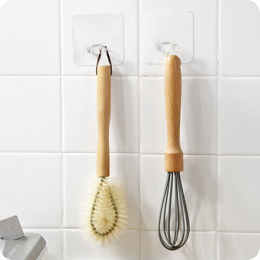 5pcs Strong Plug Hook Rack Transparent Punch Free Adhesive Wire Hook Hanger