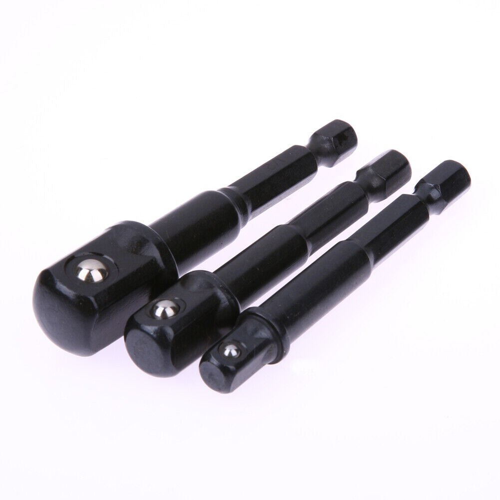 3pcs/set 1/4 3/8 1/2 Hex Power Drill Driver Socket Wrench Adapter Extension