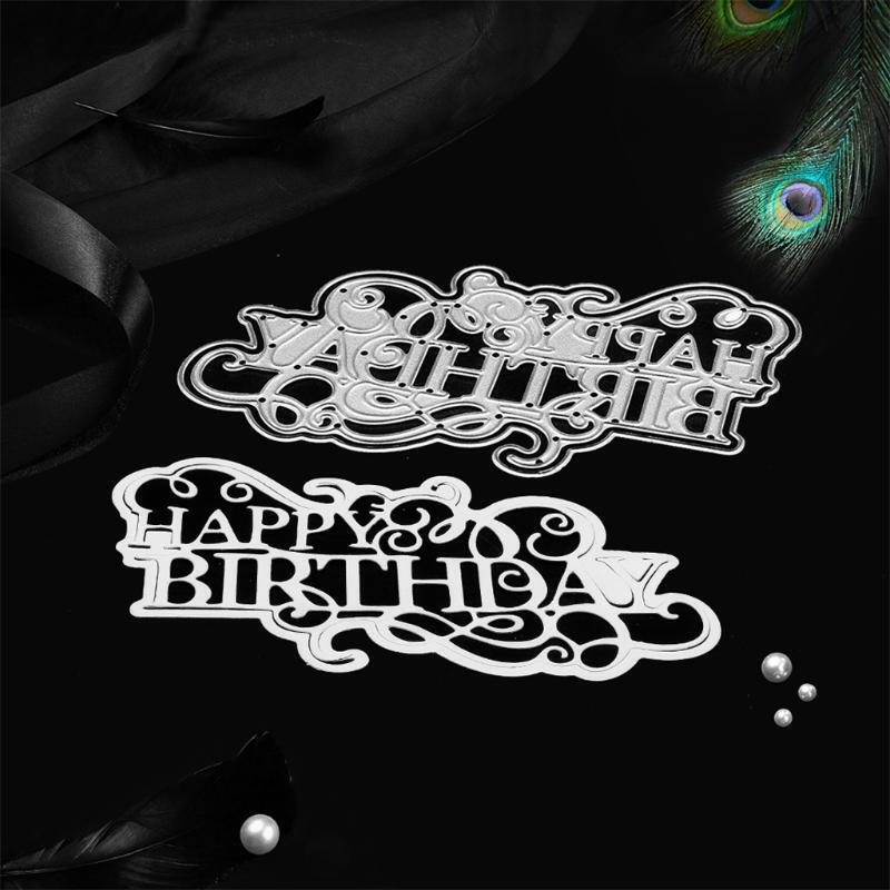 Exquisite Birthday Metal Die Cuts Creative Happy Birthday Blade Punch Stencils