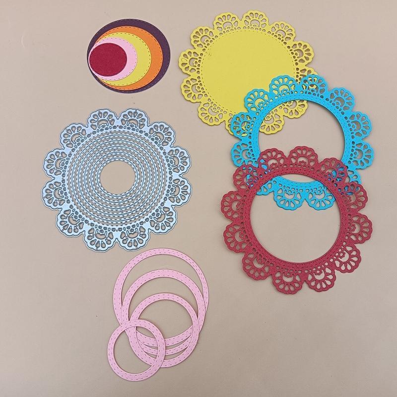 Flower Shaped Frame Metal Cutting Dies Stencil Scrapbooking DIY Album Stamp Card
