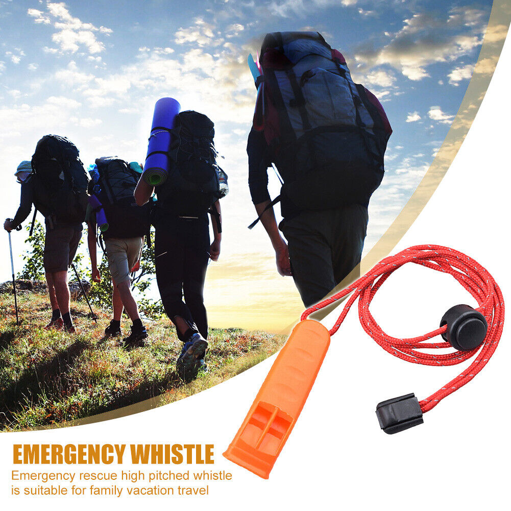 Outdoor Camping Hiking Whistle with Lanyard Survival Emergency Tool (Red)