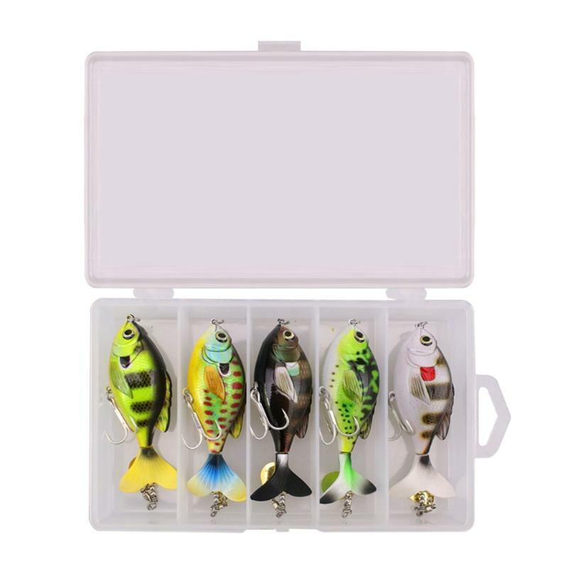 5pcs/set Whopper Popper 6cm/16.5g Topwater Fishing Lure Hard Bait Rotate Tail