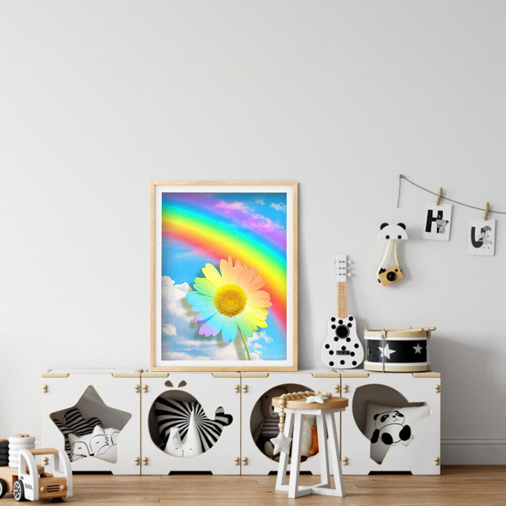 5D Diamond Painting DIY Rainbow daisy Full Round Drill Rhinestone Kit