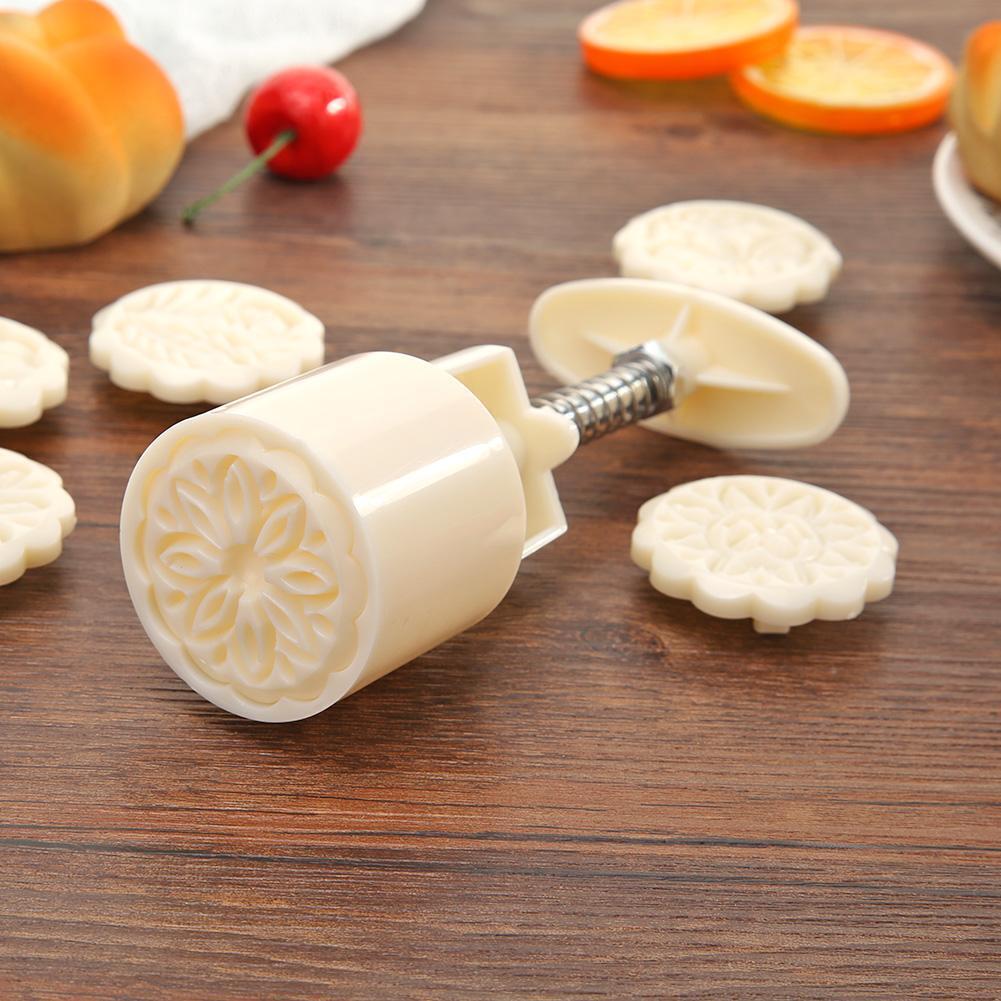 Ice Mooncake Mold Plant Print Hand Pressed Mid-autumn Festival Baking Tool