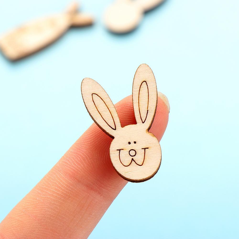 DIY Craft Wooden Eggs Easter Rabbit Easter Decorations Wood Chips Wood Slice