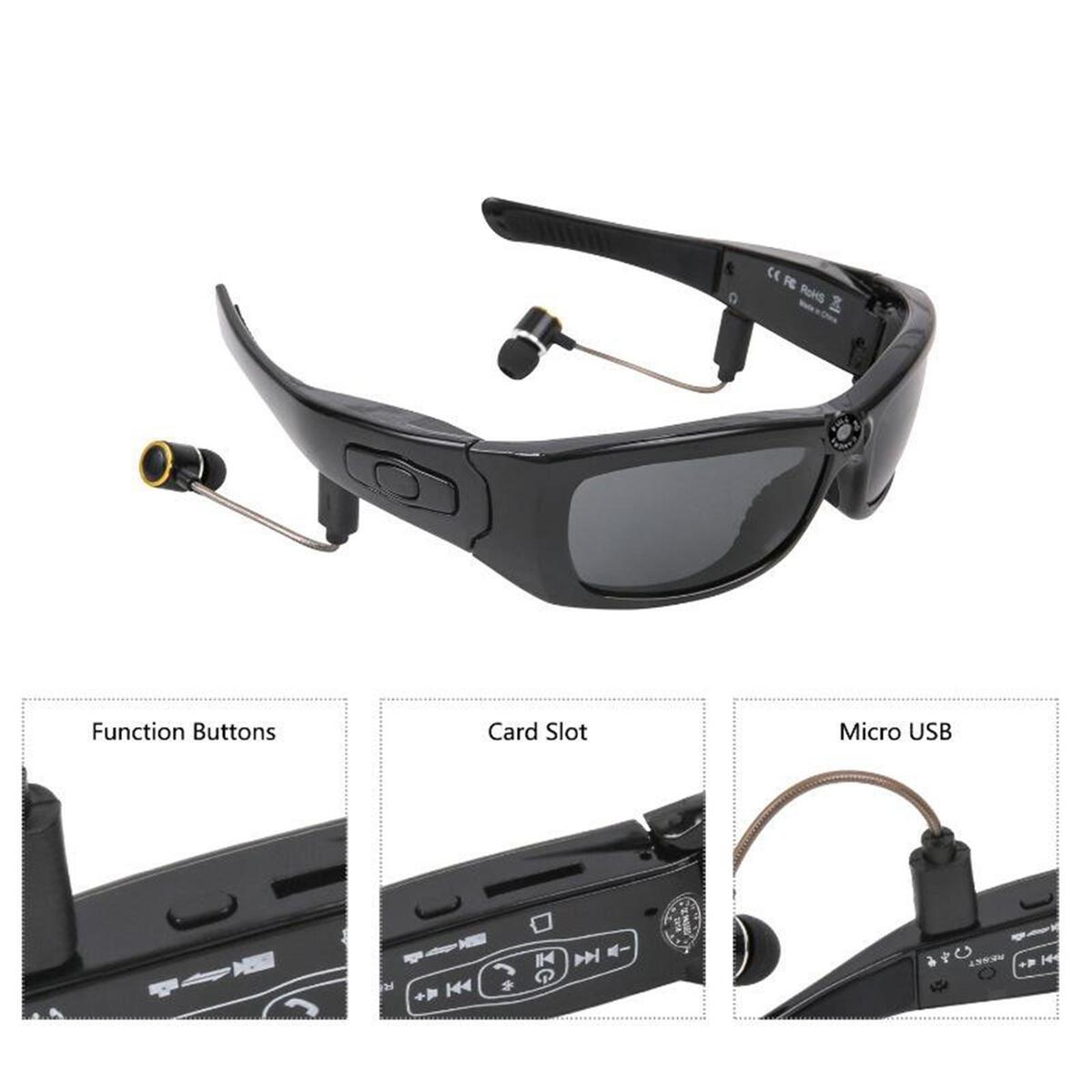 harayaa Wearable  Sunglasses Headphone Camera Wireless Glasses Mini DV