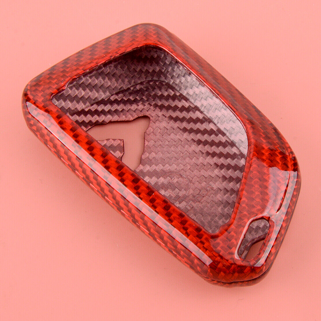 Carbon Fiber Red Fob Key Cover Case Fit for Chevrolet Corvette C8 Coupe 2021
