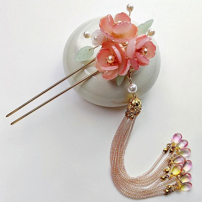 Beaded Tassel Hairpin Women Girls Hair Stick Bridal Headwear Decorative Jewelry