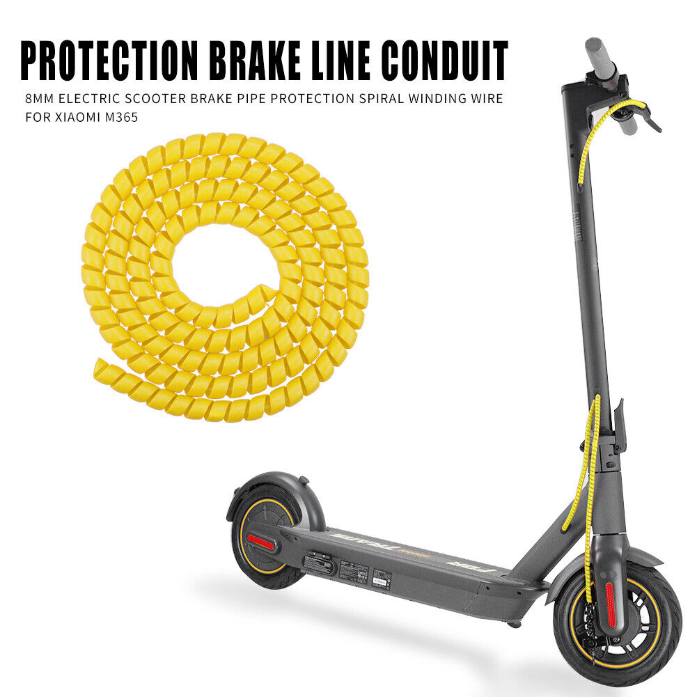 Electric Scooter Brake Pipe Protector Spiral Winding Wire for M365 (Yellow)