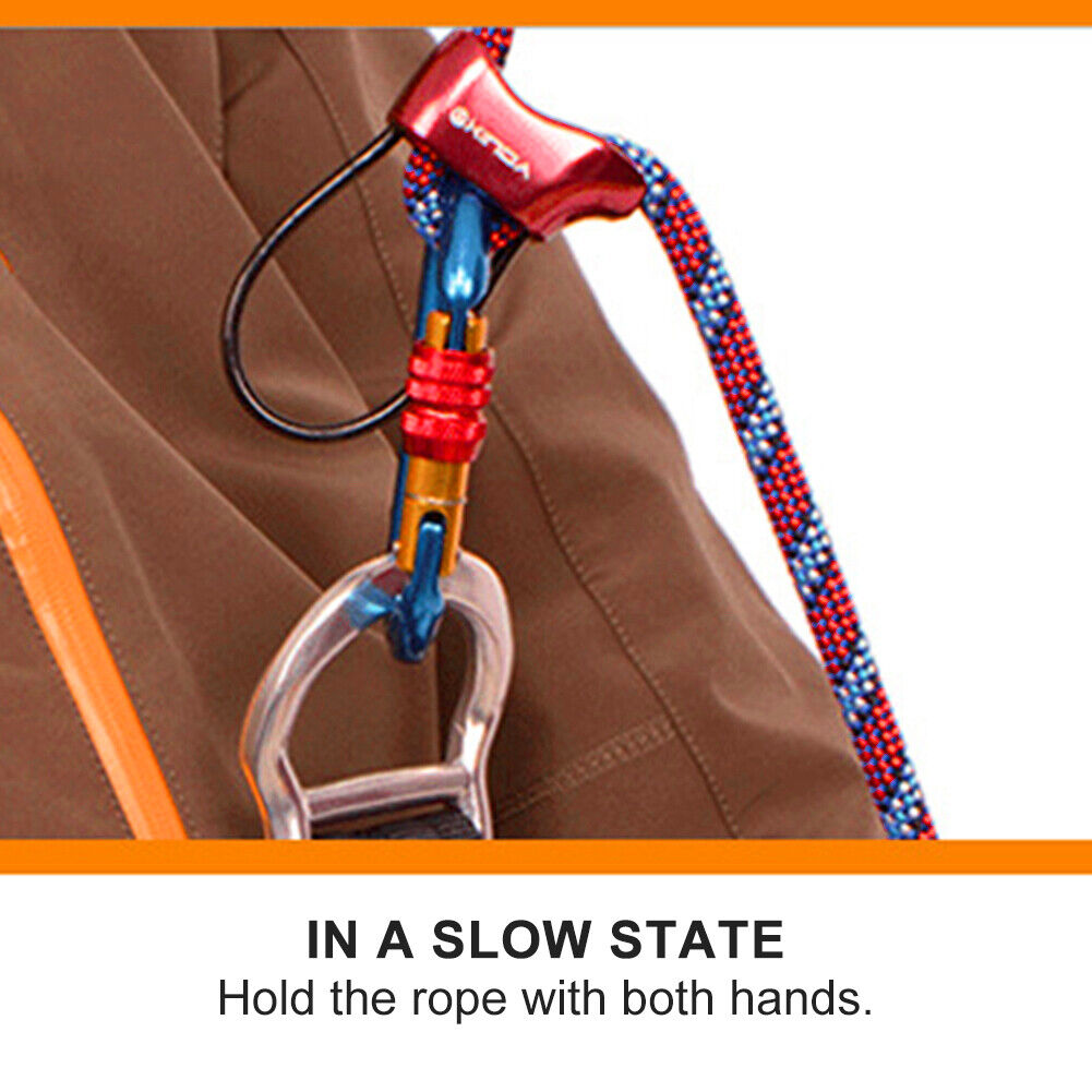 Rappel ATC Belay Device Descender Camping Rock Climbing Equipment (Red)