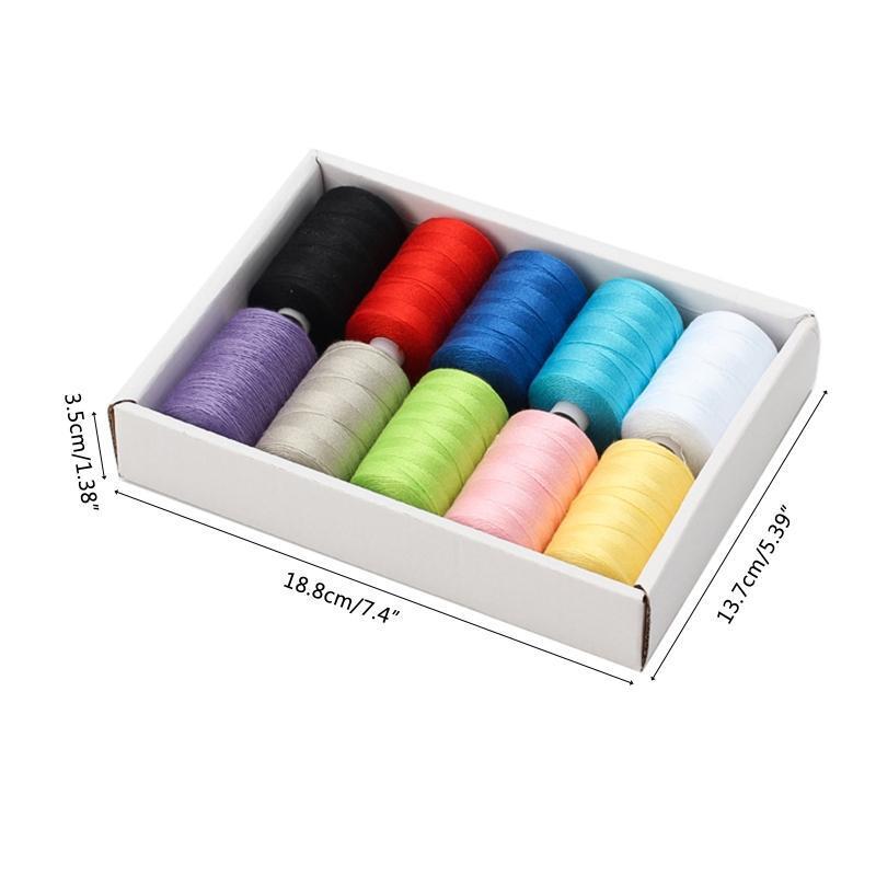 10Pcs Sewing Threads Polyester Threads 328 Yards Per Spool for Hand Stitching