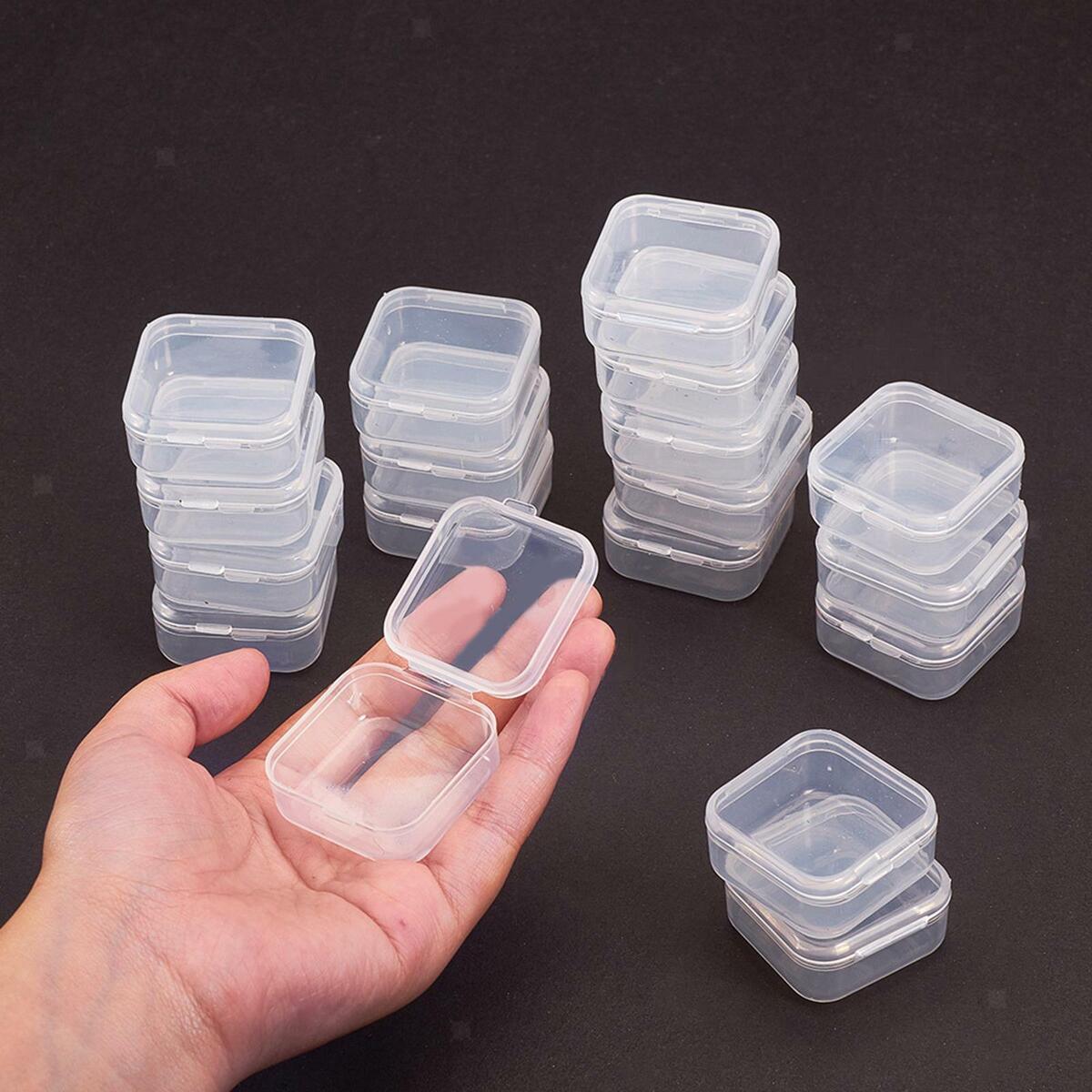 8Pcs Plastic  Mini Boxes Trinket Box for Jewelry Earrings Rings