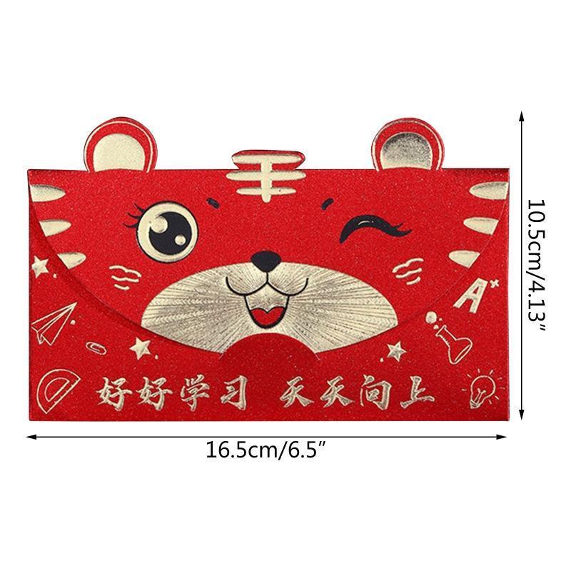Chinese New Year Red Envelopes 4Pcs Bronzing Hongbao Paper Lucky Money Pocket