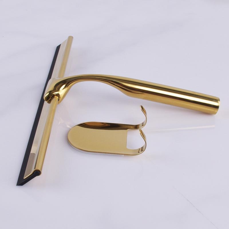 Shower Squeegee Stainless Steel Glass Window Squeegees Non-Slip Blade Handle