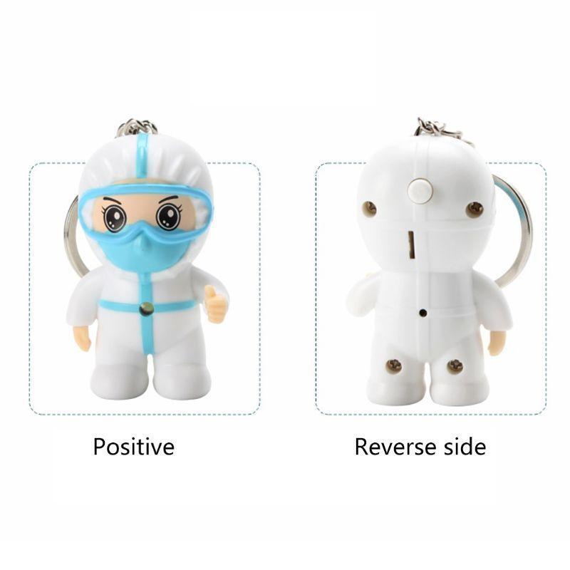 LED Pendant Jewelry Key Chain Pendant Decorations Luminous Cartoon Nurse Keyring