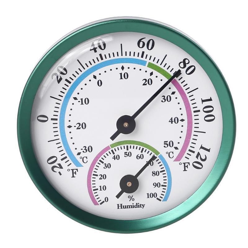 2" Temperature Humidity Monitor 2 in 1 Green Mini Indoor Thermometer Hygrometer