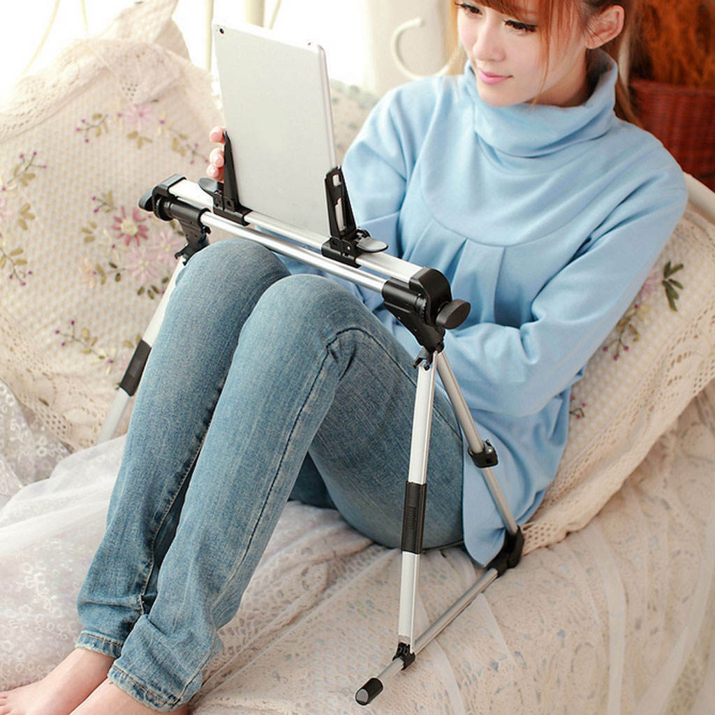Foldable Desk Floor Stand Bed Tablet PC Holder Bracket for