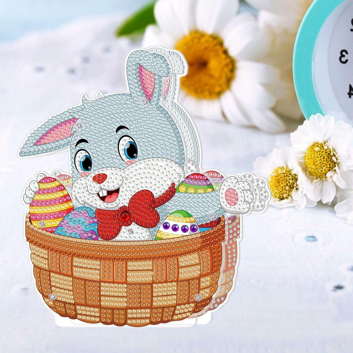 2Pcs 5D DIY  Easter  with LED Lights Diamond Drawing