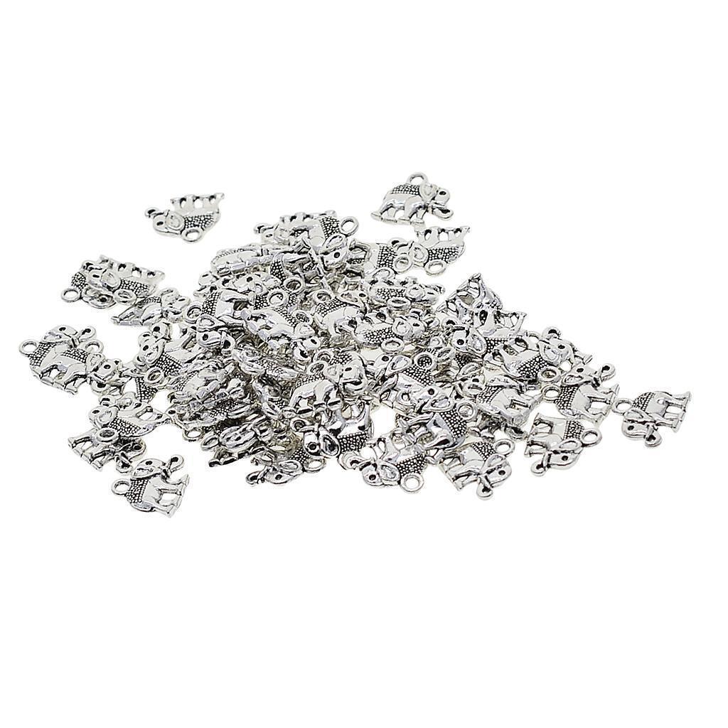 50x Elephant Shape Alloy Pendants Charms for DIY Bracelet Necklace Earrings