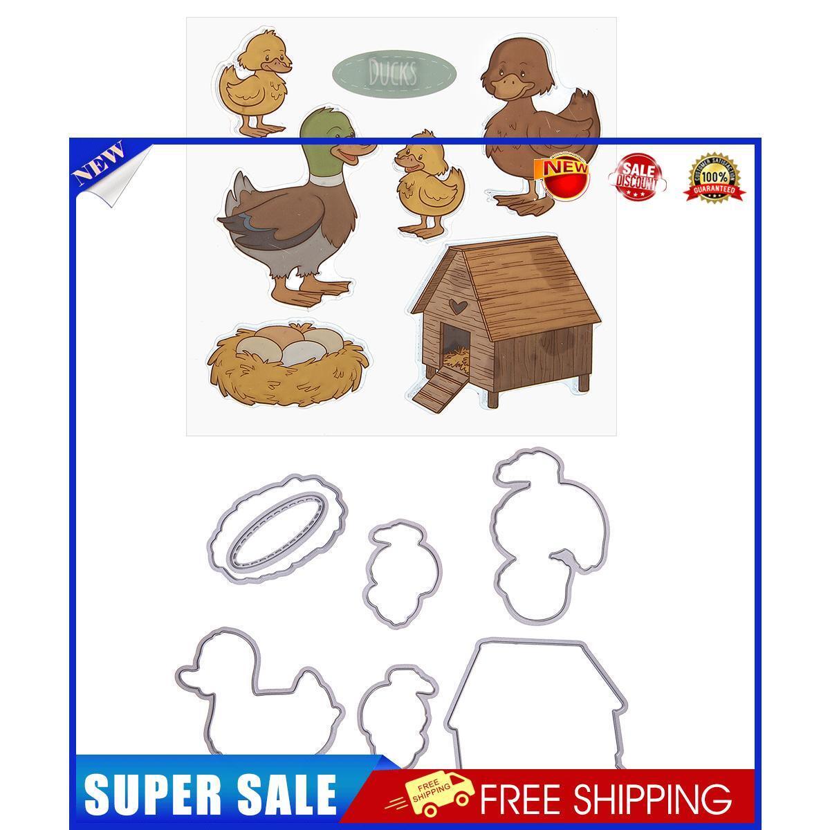 Farm Duck Silicone Stamp Cutting Die Stencil Frame Scrapbook Decor Craft