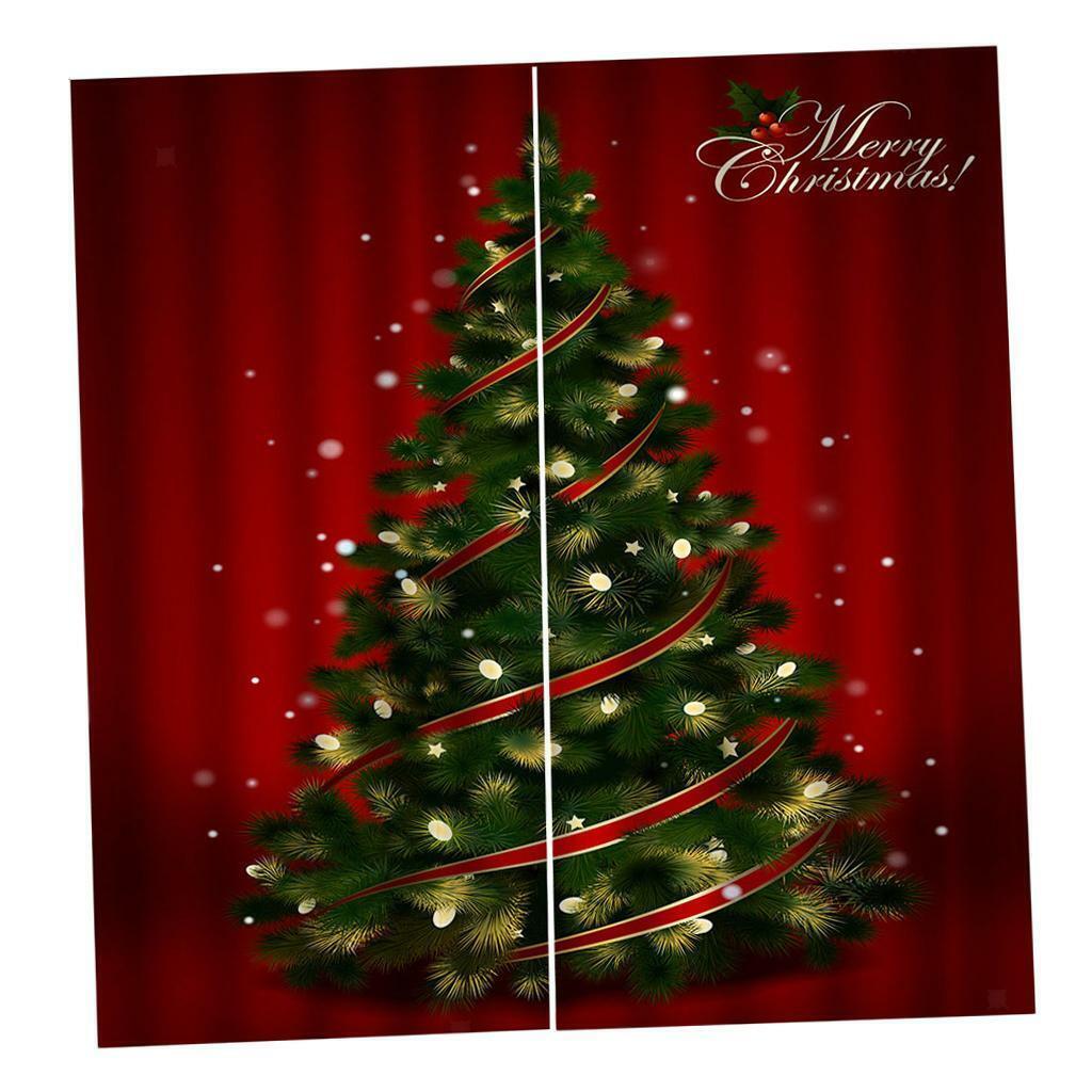 40x55" Christmas Curtains Set Bedroom Child Room Waterproof 2Panels Drapes
