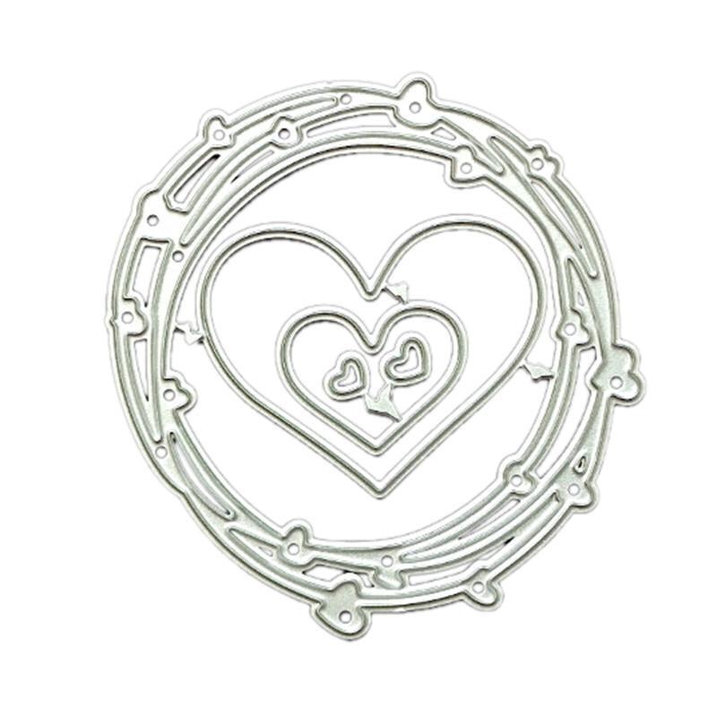 Heart Circle Metal Cutting Dies Scrapbooking Stencil Die Cuts Card Embossing DIY