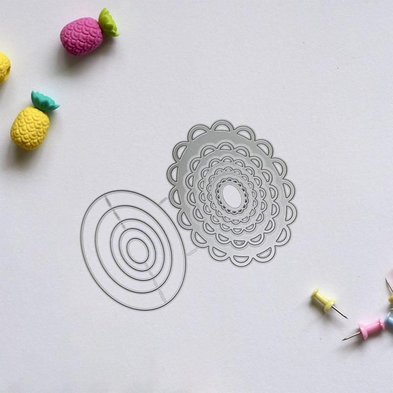 Lace Oval Nesting Frame Metal Cutting Dies Stencil DIY Scrapbooking Template