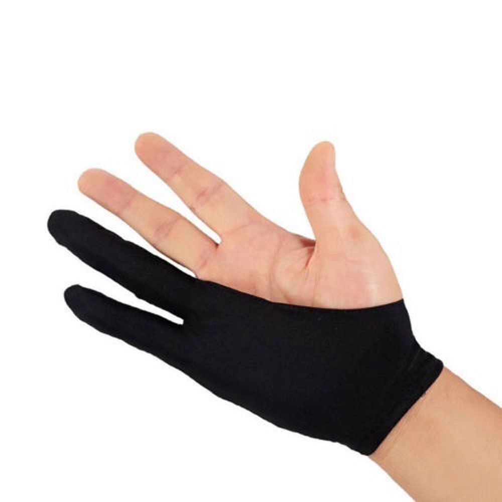 Hot Universal Fingerless Free Size Two Finger Anti-fouling Drawing Glove Black