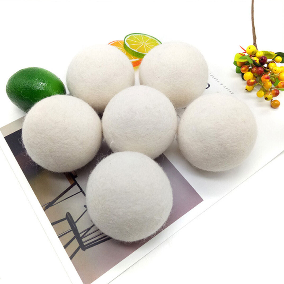 Organic Nature Wool Dryer Balls - 4 Pack Reusable Dryer Balls for Laundry