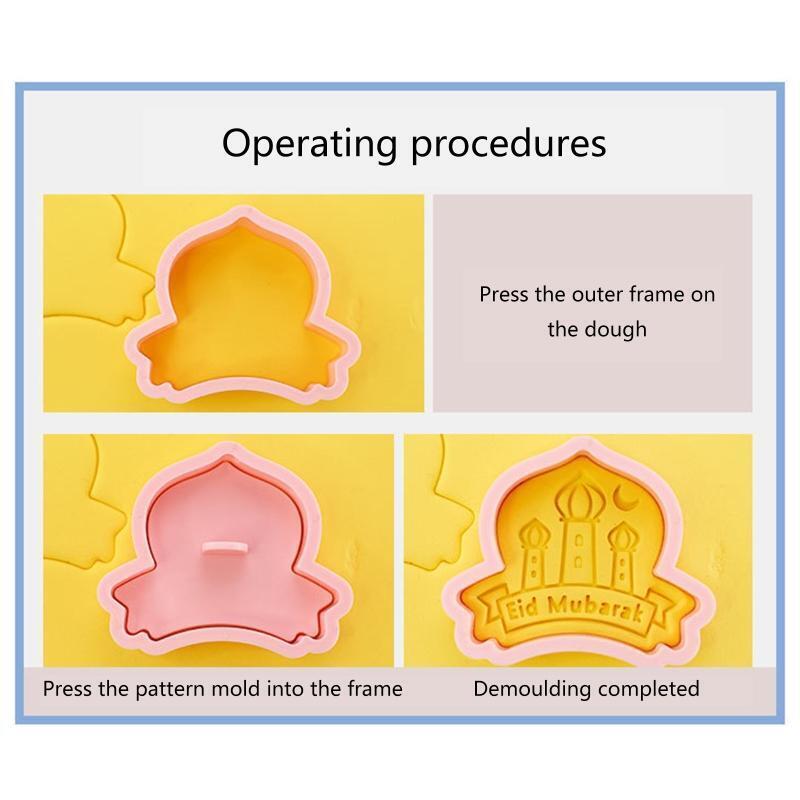 Set of 8 Baking Cookie Cutter Cookie Mold Baking Accessories for Eid Ramadan
