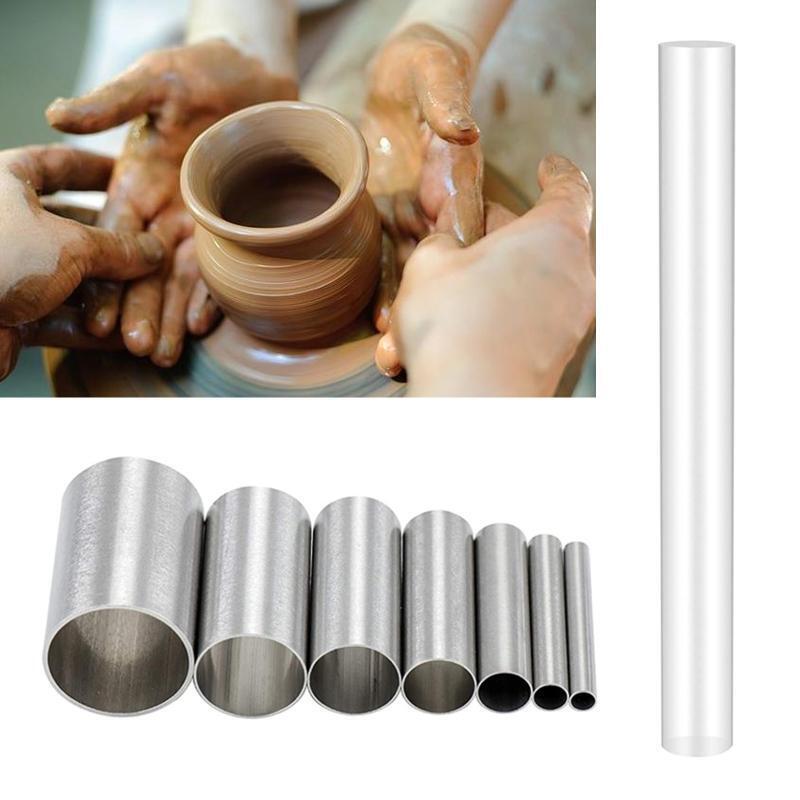 8 Pcs/Set Clay Cutter Roller Set Stainless Steel Indentation Round Punch Cutter