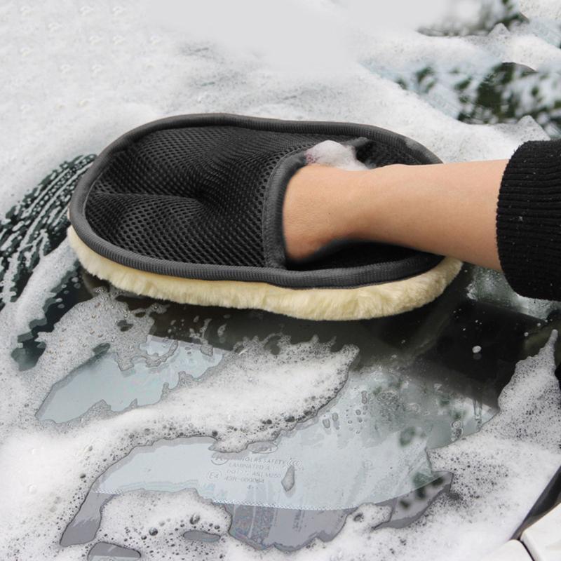 Car Styling Wool Soft Car Washing Gloves Cleaning Brush Automobilw Care Towels