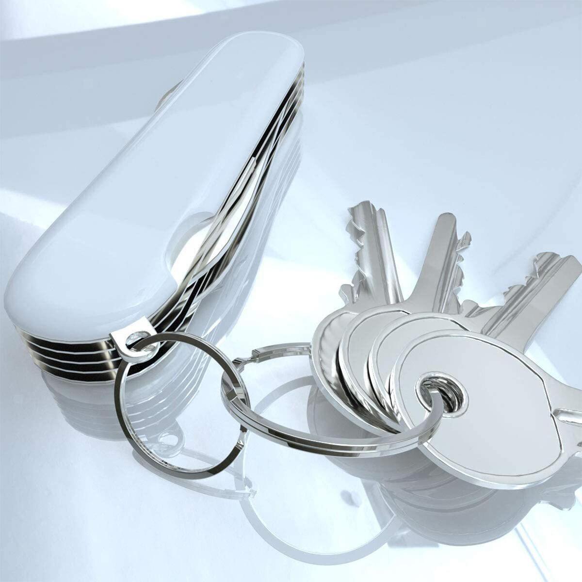 40 Pieces Round Keyrings Hanging Accessories Flat Key Chain Rings Keychain