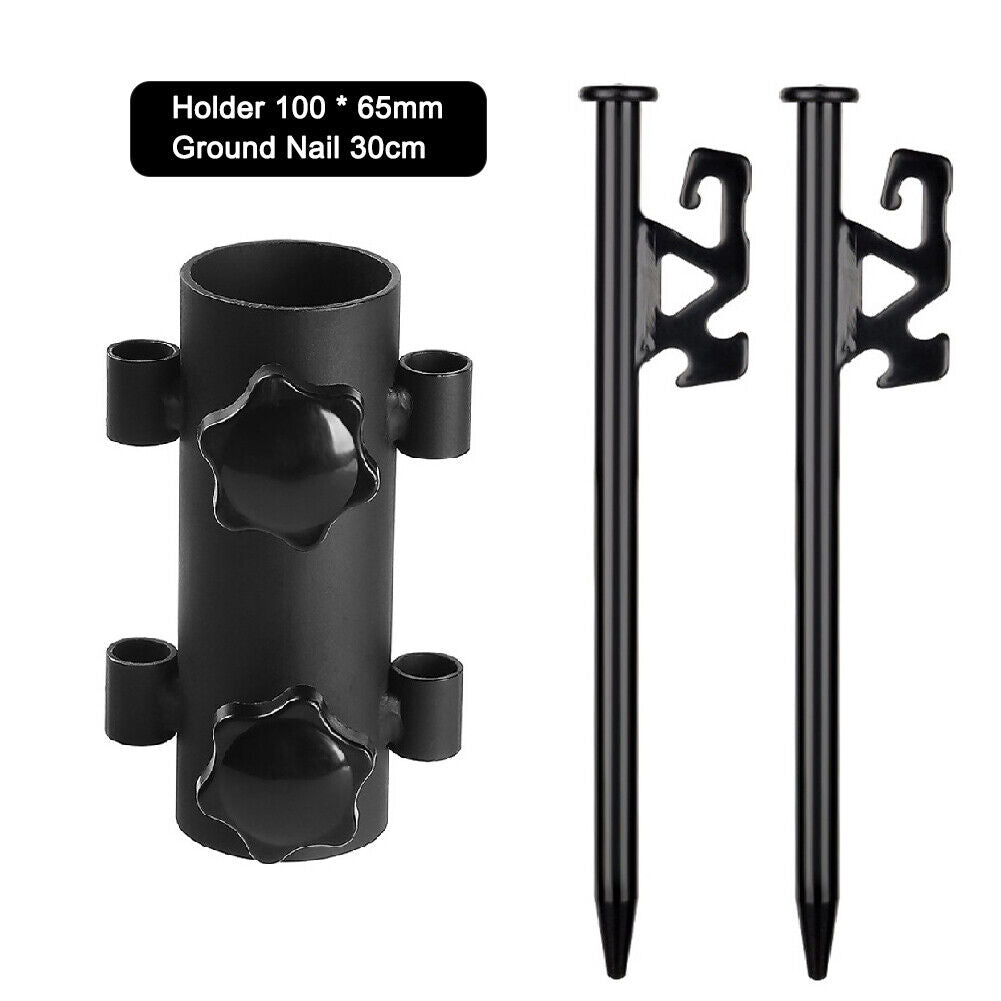 Tent Awning Rod Holder Outdoor Canopy Pole Stand with 2pcs 30cm Nails (B)