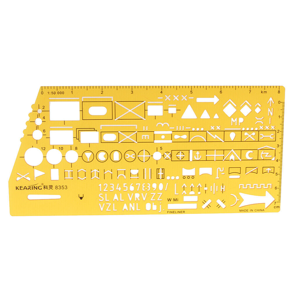 1pc   Army  Map Marking Symbol Drawing Draft Template Stencil