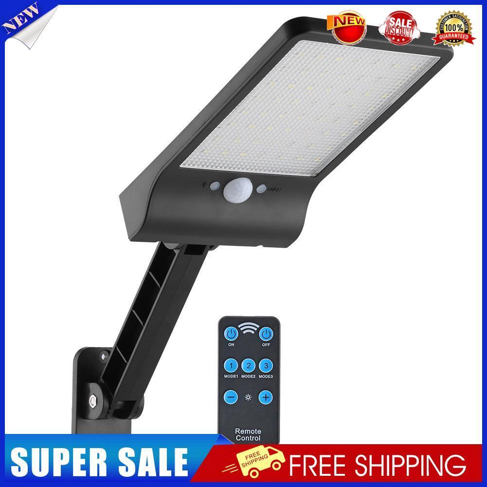 56LED Solar Motion Sensor Wall Light Remote Control Street Lamp (Black)